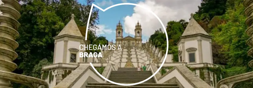 Na imagem está presente o Santuário do Bom Jesus, cidade onde está SA Formação Braga 